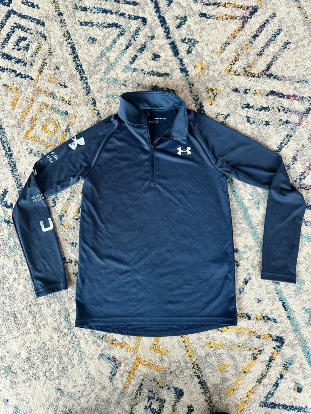 Boy’s Under Armour Navy Quarter-Zip Long Sleeve Pullover